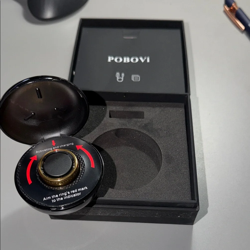 (004) Pobovi Black Charging Ring (sz.8)